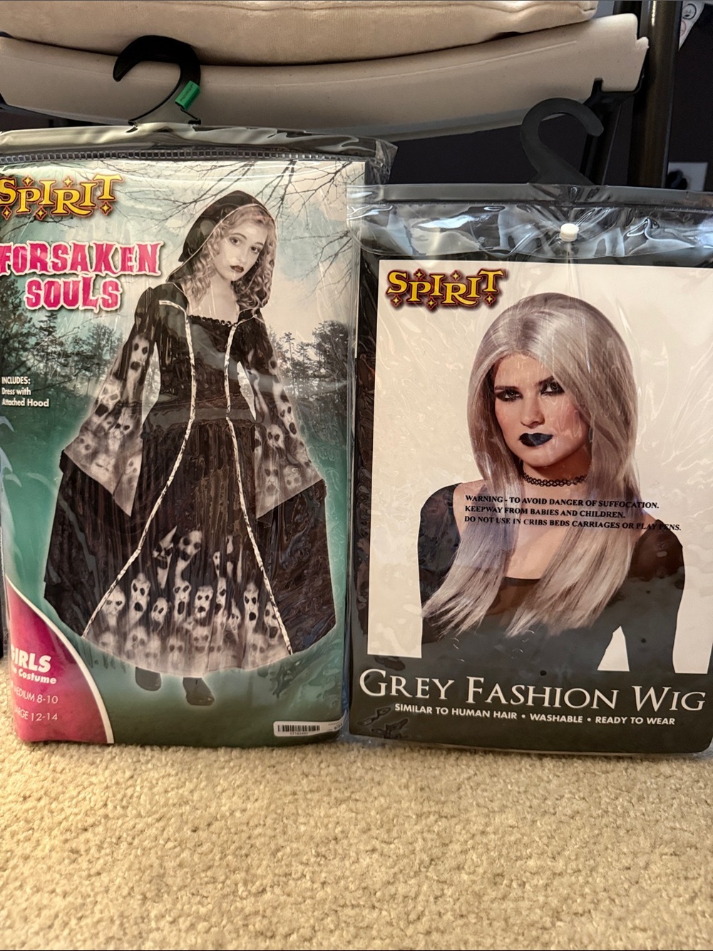 Spirit Girls Forsaken Souls Black & White Hooded Cape with Wig - Picture 1 of 6